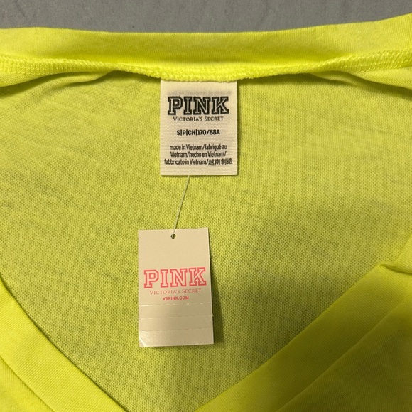 PINK Victoria's Secret Neon Yellow Tee - Picture 3 of 6